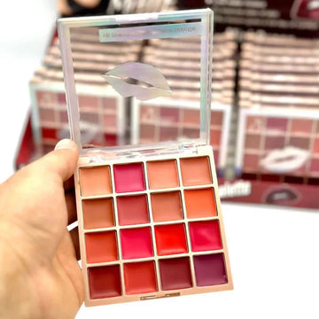 Queen Mini | 16 Colors Matte Lipstick Palette Highly Pigmented for Makeup